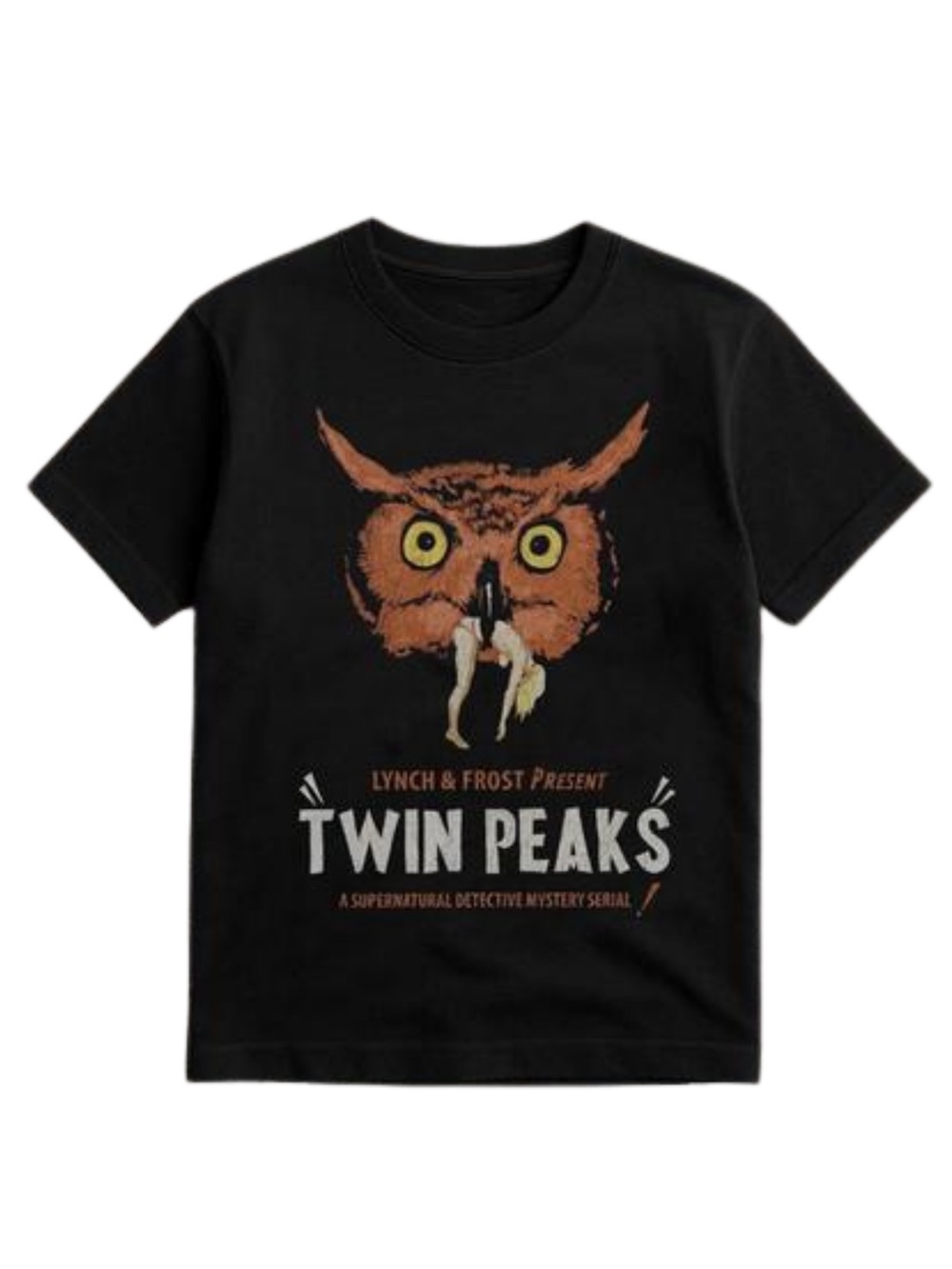 Gildan Twin Peaks Black Graphic Tee - Owl Design